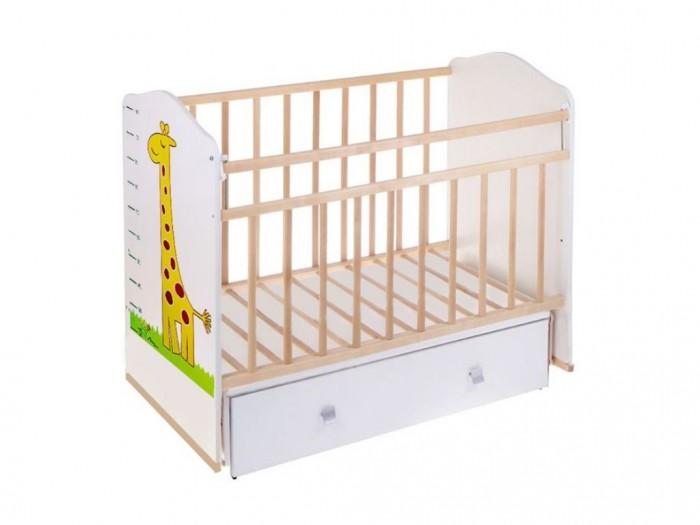 Кровать детская "Морозко" (маятник, ящик) (белый-белый Жираф)