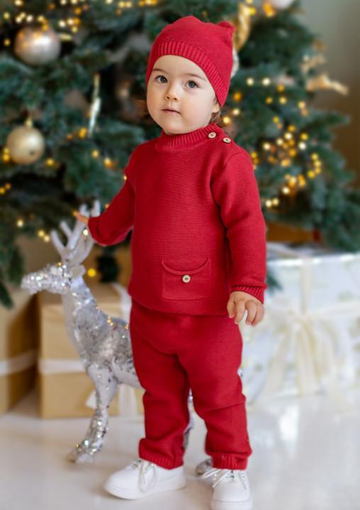 Костюм детский с шапкой цвет Красный р.62