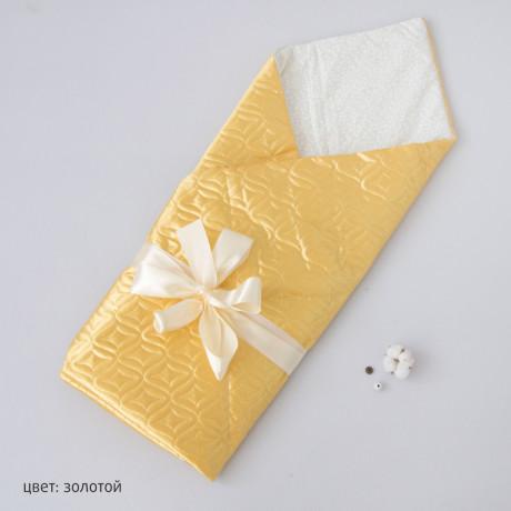 Одеяло на выписку "Карамелька", 100, с лентой (золотой)
